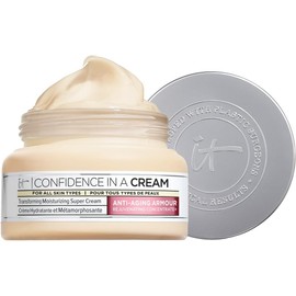 It Cosmetics Confidence in a Cream - Crema Hidratante Facial Antiedad, 48H de Hidratación Facial, Reduce Visiblemente las Líneas de Expresión Finas con Niacinamida y Escualano