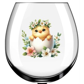 x12 Easter Egg Floral Chicks Glass Vinyl Decal Stickers Colour nm474