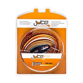 Juice Car Audio JWTRU81 1800W 8 Gauge Amplifier Wiring Kit, With Speaker, Power, RCA, Ground and Connection Cables