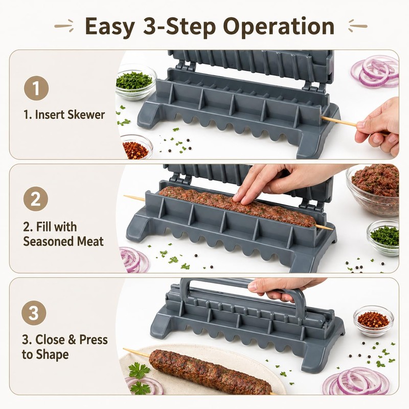 Kebab Maker Machine, Plastic Kebab Maker Press Machine, Manual Kabob