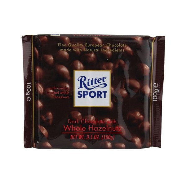 Ritter Sport Dark Chocolate with Whole Hazelnuts -- 3.5 oz - 2 pc