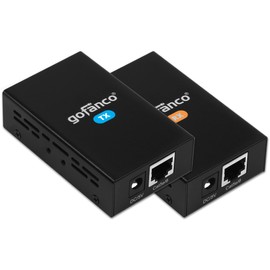 gofanco HDMI Extender Over CAT5e/6 Full HD 1080p with Deep Color, 3D, EDID Copy, Zero Latency, Dolby Digital/DTS - 165ft - Transmitter/Receiver Balun Kit - (HDExt)