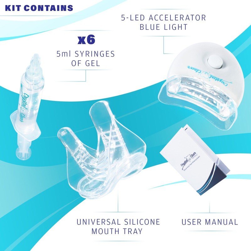 Crystal Clear Teeth Whitening Kit de Gel Blanqueador de Dientes