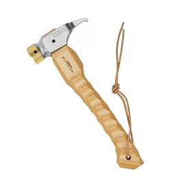 Peg Hammer, Short Hammer, Lightweight, Compact, Camping, Wooden Handle, Chestnut Processing, Brass Head, Outdoor Touring, Camping, Set Up Tools, For Tents, Climbing (Stainless Steel Copper Hammer with