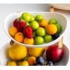 YYW 3 Tier Fruit Basket, White Ceramic Fruit Bowl for
