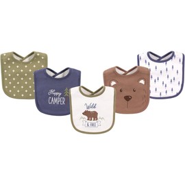 Hudson Baby Unisex Baby Cotton Bibs, Bear, One Size