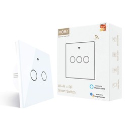 MOES Smart Alexa WiFi Light Switch Touch RF433 No Neutral Conductor Required, Wifi Wireless Smart Home Switch Works with Smart Life/Tuya App, Alexa and Google Home, Capacitor Required