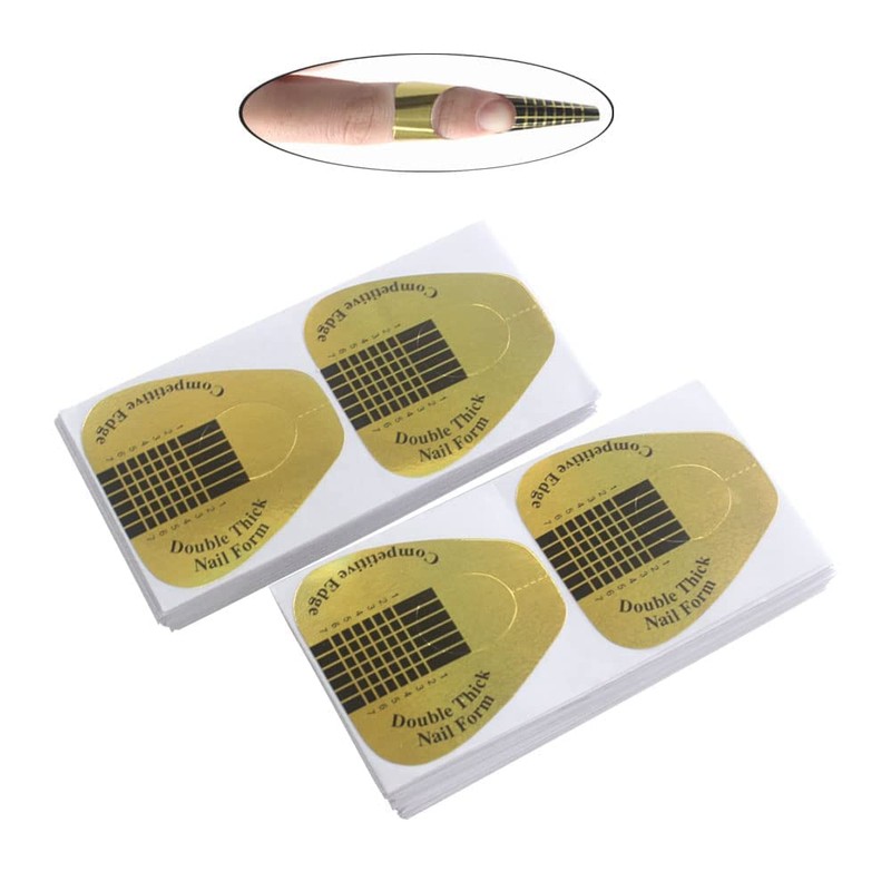VNC 200Pcs Acrylic Nail Forms Sticker, Thick Nail Art Tips