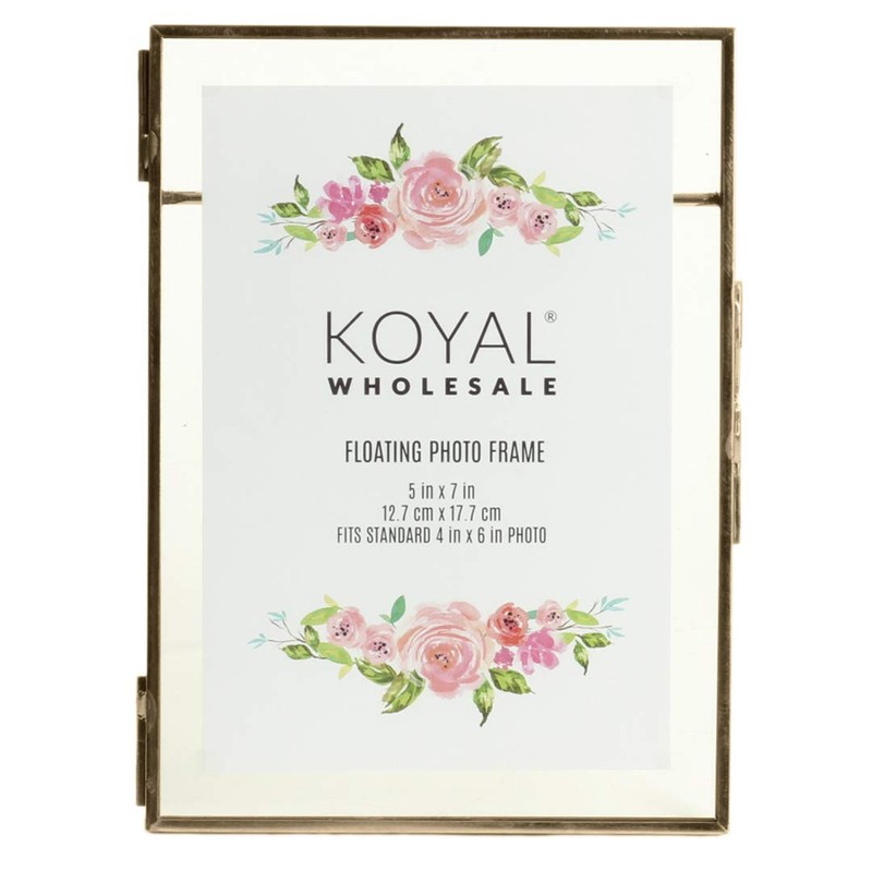 Koyal Wholesale 8Pcs Pressed Glass Floating Picture Frames 5 X