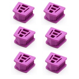Impressive Smile Autoclave Boca Bite Blocks Dental Silicona Bite Blocks, Bolsa de 6 (Grande (Púrpura)
