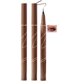 2-Pack Waterproof Natural Brown Liquid Eyeliner Pen – Smudgeproof, Long Lasting Korean Makeup with Ultra-Fine Tip for Precise Application – Highly Pigmented, Quick-Dry Ideal for Winged Eyes