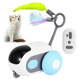 S SUNSBELL Cat Toys for Indoor,Turbo Tail Cat 3.0 Remote Control Mouse Cat Toy, Smart Interactive Cat Toy with Remote Control and 2-Speed Adjustment (Blue)