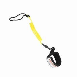 Cocoarm 5 Fuß Lange Leine für Stand-Up-Paddleboards, Aufgerollt, 5 Mm PU-Kordel mit Verstellbarer Knöchelmanschette, Bequemer Knöchelriemen, Passend für Jede Größe für (Yellow)