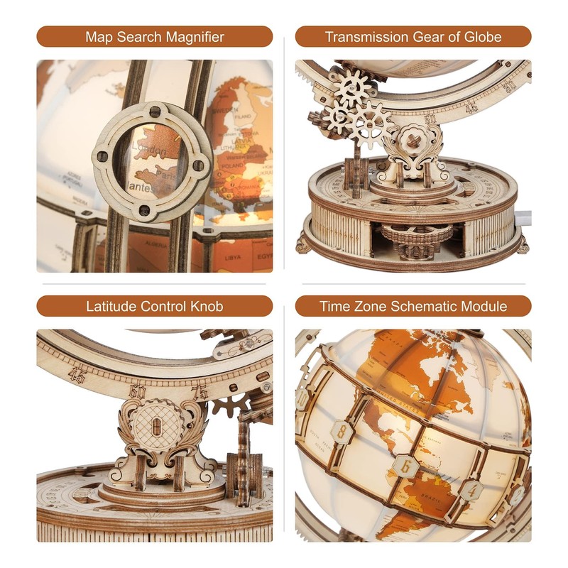 ROBOTIME 3D Wooden Puzzle for Adults- Luminous Globe ST003 -