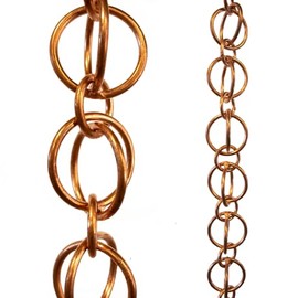 Nutshell Stores Double Loops Rain Chain - Copper - 6 Feet