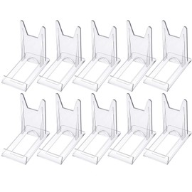Acrylic Plate Stands Plastic Display Holders Picture Plate Holders Clear Mini Easels Stands to Display Pictures or Plate for Home Office Supplies Festival Party Decoration(10 Pieces)
