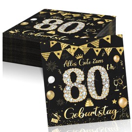 Pack of 40 2-Ply Napkins 80th Birthday Decoration 80th Birthday Woman 80th Birthday Man Decoration 80th Birthday Man 80th Birthday Decoration for Birthday Celebrations Party Anniversary