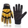 Anti Vibration Work Gloves, SBR Fingers and Palms Padded Work