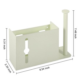 Picowe Wall Mount Kitchen Wrap Organizer Rack, Metal Aluminum Foil Organizer, Cabinet Storage Holder for Kitchen, Aluminum Foil, Cling Film, Paper Towel (White)