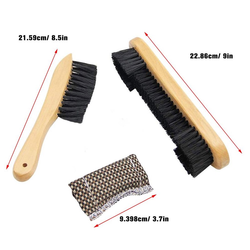 Wooden Billiards Pool Table and Rail Brush Set Nylon Bristles