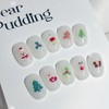 [Handmade Nail Tips] Mini Santa Nail Tips - Coffin Egg
