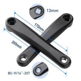 E-Mangue Bicycle Crank Arm 2 Pack, Aluminum Alloy Crank Set for Bafang BBS Mid Motor BBS01 BBS02 BBSHD Electric Bicycle Conversion Kit 170mm