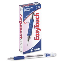 Pilot EasyTouch Ball Point Stick Pens, Fine Point, Blue Ink, Dozen Box -32002