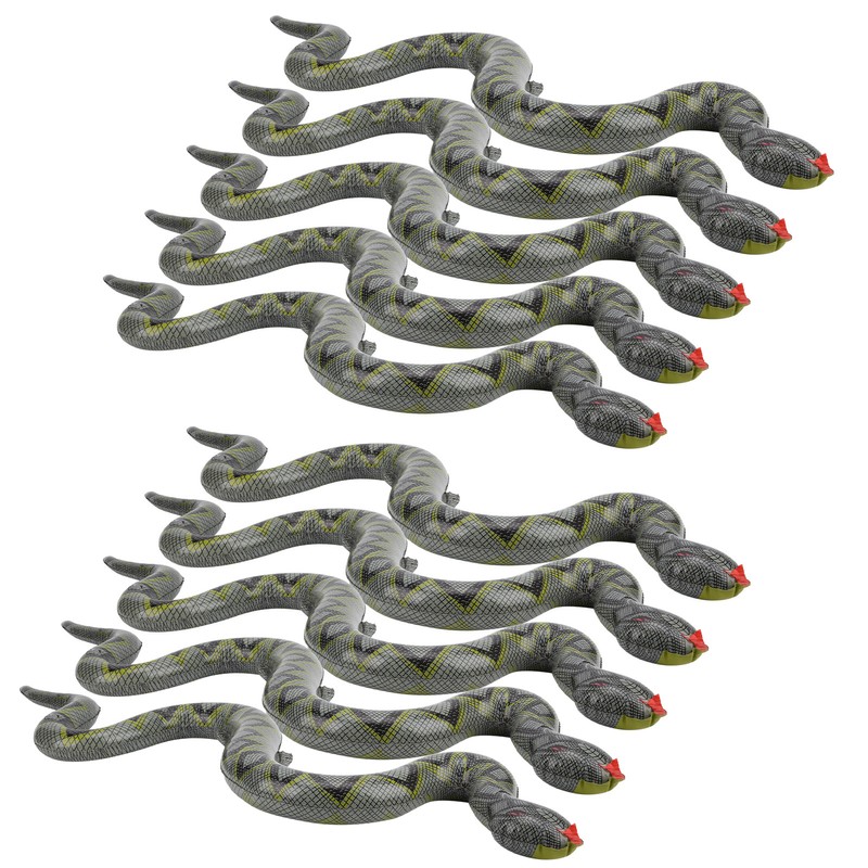 10pcs Inflatable Snakes Toy Scary Snake for Garden Farm Swimming