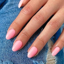Sxvme Uñas Postizas Cortas Ovaladas Y Redondas De Color Rosa Para Otoño E Invierno, Uñas Postizas Acrílicas Hechas A Mano De Gel, Las Mejores Uñas Cor