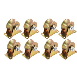 Cokritsm U Groove Caster 2 inches, Sliding Gate Wheel, Rigid Caster with Bracket for Inverted Track, Rolling Gate, Sliding Gate, Industrial Machines, Load Capacity 330lbs