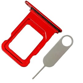 SIM Card Tray Slot Holder Replacement for iPhone13 -Both Single SIM and Dual SIM Card Versions are Applicable (Red)