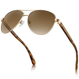 Carfia Aviator Sunglasses for Women Polarized UV Protection, Classic Driving Safety Sun Glasses Outdoor Sunnies Metal Frame