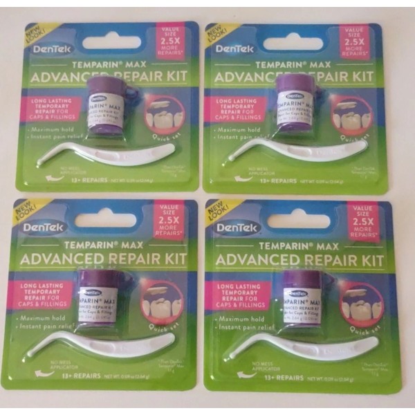 DenTek 4 x TEMPARIN max DenTek ADVANCED repair kit 2.5X