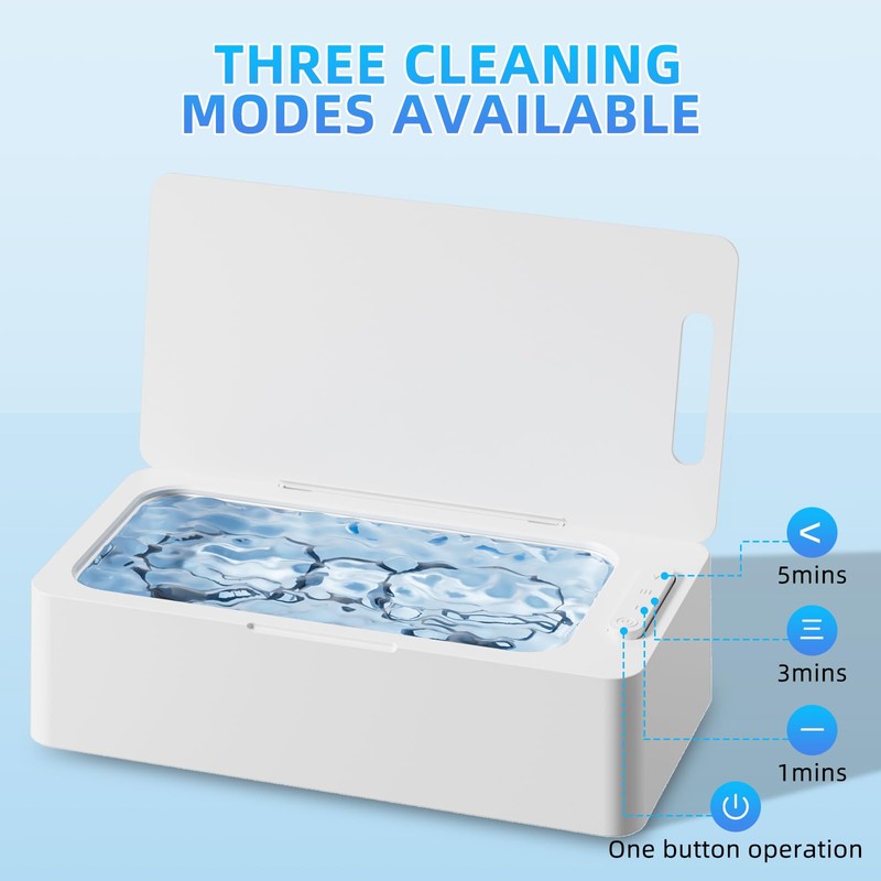 lunakind Ultrasonic Jewelry Cleaner Eyeglass Cleaner with 450ml Capacity: Pod