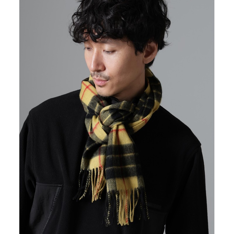 Nano Universe 668-4241202 Men's Soft Cashmere Blend Check Scarf, 060
