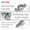 FASTON® Double clamp, single 25 mm stainless steel A2 V2A