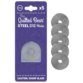 The Quilted Bear Rotary Blades 18mm - Precise Cutting & Long Lasting Easy Replace Universal Replacement Rotary Cutter Blades for Quilting & Sewing Rotary Cutters (18mm, 5 Blades)