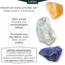 LAVISA LAVISA Wasserstein Mischung | Premium Edelsteine fr Edelsteinwasser | echte unbehandelte Natursteine, Rohsteine und Kristalle | Energiesteine und Mineralsteine fr Trinkwasser (Regeneration)