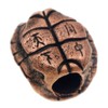 Red Copper Turtle Shell Paracord Bead,Retro Carved Antique EDC for