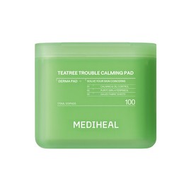 Mediheal Tea Tree Trouble Soothing Derma Pad 2nd Generation, 100 Pads Pack, 1 Pack / 메디힐 티트리 트러블 진정 더마 패드 2세대, 100매입, 1개