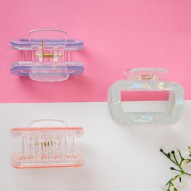 Radhu & Kabby Small Size Claw Clips for Women & Girls | Minimalist Pastel Coloured Hair Clutchers | Strong Hold and Comfortable Wear Hair Clips | Set of 3 in Blue, Pink, and Green