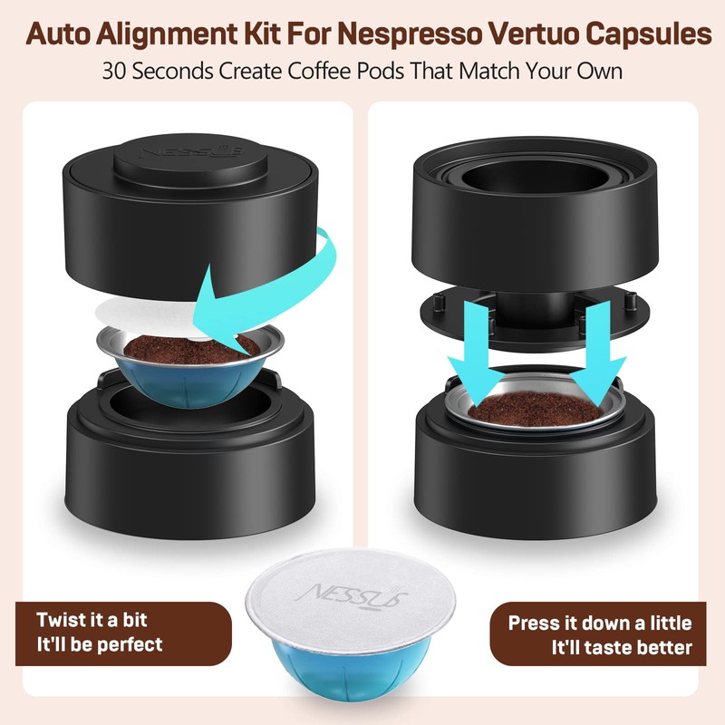 Nessus 100 PCS Original Aluminum Foil Lids from Vertuo Reusable