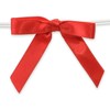 2" Red Pre-Tied Satin Gift Bows with Twist Ties -