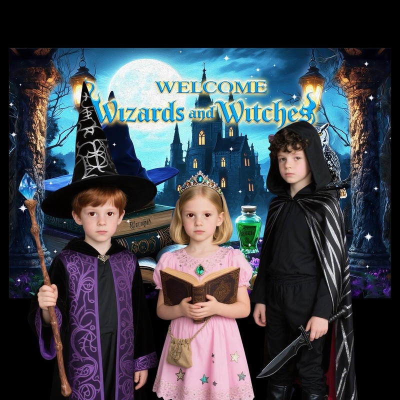Wizard Party Backdrop Witches Halloween Photography Background 7x5ft
