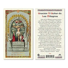 ORACION AL SENOR DE LOS MILAGROS SPANISH HOLY CARD LAMINATED PRAYER CARDS