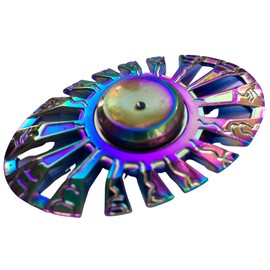 Spinners Rule Metallic Rainbow Oval Alloy Metal Fidget Spinner Brand New In Box Collector Gift