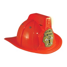 Jr. Fire Fighter Red Helmet w/Lights & Siren Costume Hat Child