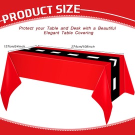 Irenare Car Birthday Party Supplies Racing Party Decorations Road Tablecloth Racetrack Table Runner Table Covers for Kids Boy Car Theme Birthday, 54 x 108 Inch(Red,3 Sheets)