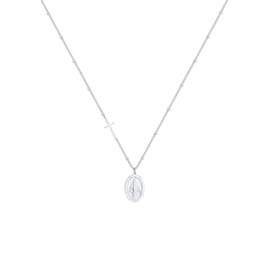 Elli Women's Necklace Lady Picture Cross Pendant Trend Blogger in 925 Sterling Silver, Sterling Silver, None