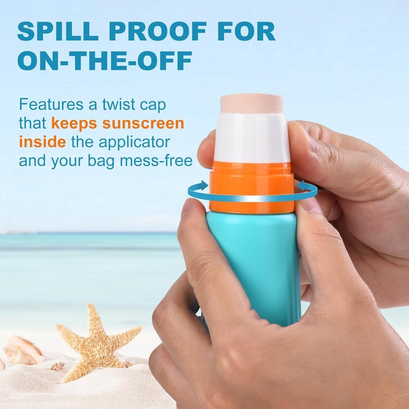 MONVIE Sunscreen Applicator, Refillable and Spill Proof Kids Sunscreen Lotion